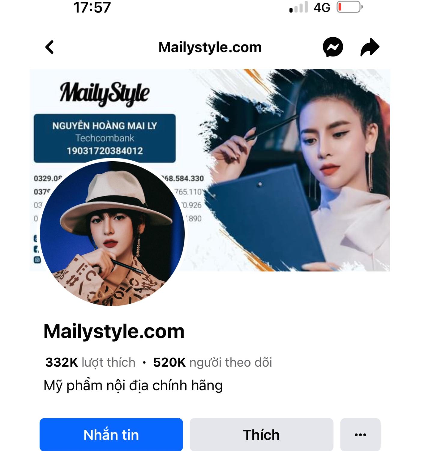 Tài khoản Mailystyle.com có hàng trăm nghìn lượt thích và theo dõi. Ảnh: DMS 