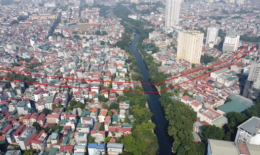Dự kiến cầu vượt sông Nhuệ sẽ được xây dựng nối tại quận Hà Đông, Hà Nội. Ảnh: Vĩnh Hoàng