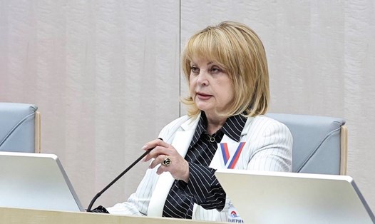 Chủ tịch Ủy ban Bầu cử Trung ương Nga Ella Pamfilova. Ảnh chụp màn hình TASS