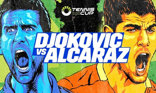 Novak Djokovic vs Carlos Alcaraz dù chỉ là giao hữu nhưng rất được quan tâm. Ảnh: DAZN