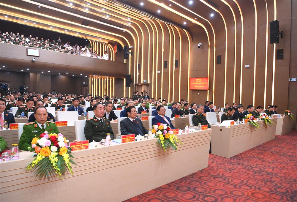 Thủ tướng Chính phủ Phạm Minh Chính; Bộ trưởng Bộ Công an Tô Lâm và các đại biểu dự hội nghị. Ảnh: Bộ Công an
