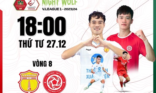 Câu lạc bộ Nam Định gặp Thể Công Viettel tại vòng 8 V.League. Ảnh: FPT Play