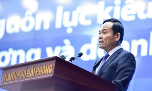 Phó Thủ tướng Chính phủ Trần Lưu Quang phát biểu tại Hội nghị Phát huy nguồn lực kiều bào, kết nối địa phương và doanh nghiệp diễn ra ngày 27.12, tại Hải Phòng. Ảnh: Cảnh Tiêu