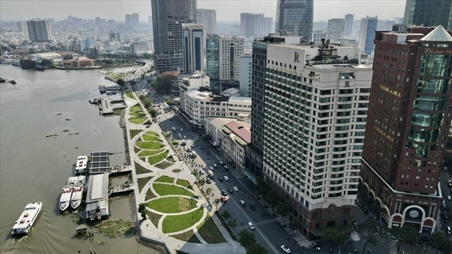 Bến tàu cao tốc ở công viên bến Bạch Đằng. Ảnh Chân Phúc