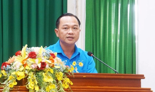 Ông Nguyễn Ngọc Tấn - Phó Chủ tịch LĐLĐ TP Cần Thơ - phát biểu tại Hội nghị. Ảnh: Sở Y tế Cần Thơ.