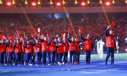 Đoàn thể thao Việt Nam tại SEA Games 32. Ảnh: Bùi Lượng
