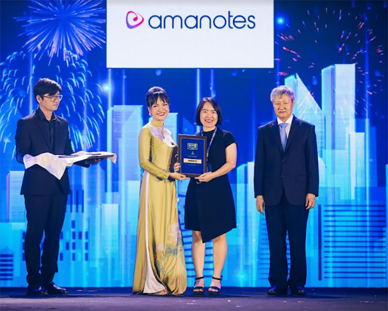 Amanotes được vinh danh trong top 10 nơi làm việc tốt nhất Việt Nam năm 2023 nhóm ngành công nghệ. Ảnh: DN cung cấp