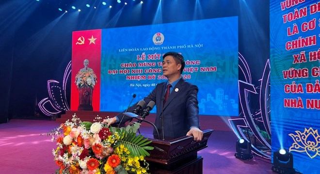 800 người lao động dự mít tinh chào mừng thành công Đại hội XIII Công đoàn Việt Nam