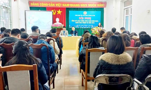Hội nghị tổng kết hoạt động năm 2023 của Công đoàn các KKT tỉnh Hà Tĩnh. Ảnh: Công đoàn.