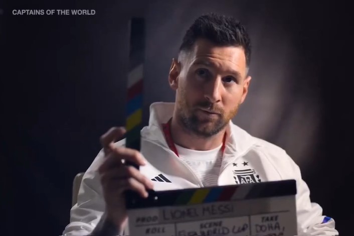 Tiền đạo Lionel Messi trong loạt phim tài liệu.  
