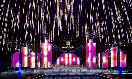 Màn hình led lớn kết hợp âm thanh phục vụ đếm ngược khoảnh khắc chào năm mới 2024 . Ảnh: Quỳnh Trang