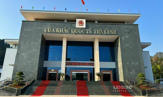 Cửa khẩu Quốc tế Trà Lĩnh đang là cửa khẩu quốc tế duy nhất trên tuyến biên giới Cao Bằng (Việt Nam) - Quảng Tây (Trung Quốc). Ảnh: Tân Văn.