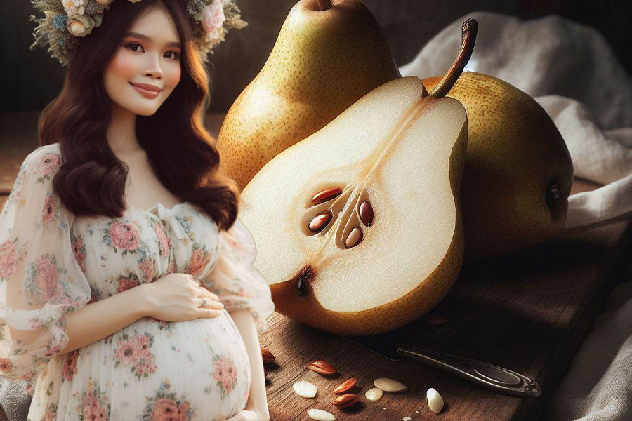 Lê là một loại quả chứa giá trị dinh dưỡng cần thiết cho sức khỏe bà bầu và sự phát triển của em bé đang trong bụng mẹ. Ảnh Ai - Thiện Nhân