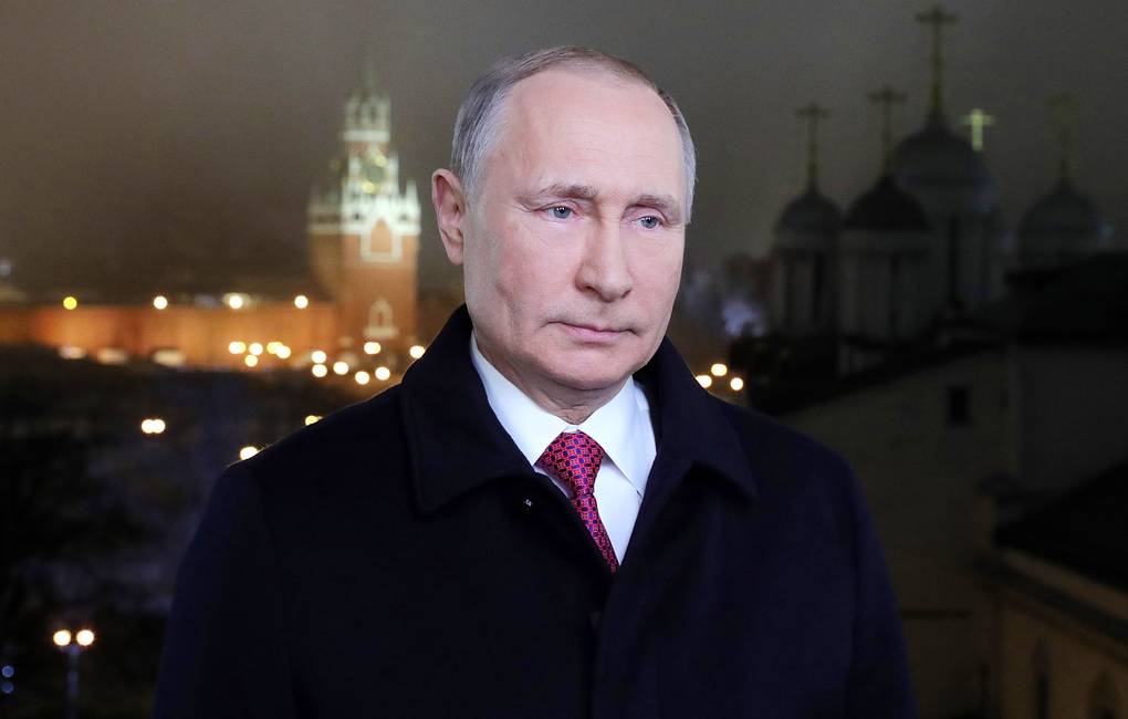 Tổng thống Nga Vladimir Putin trong bài phát biểu năm mới ngày 31.12. Ảnh: Văn phòng Thông tin Báo chí Tổng thống Nga