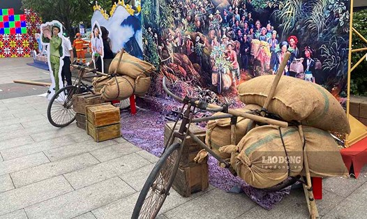 Những chiếc xe đạp thồ trong Chiến dịch Điện Biên Phủ được trưng bày ở Tuần Văn hóa du lịch Điện Biên - Tây Bắc tại TP Hồ Chí Minh. Ảnh: Văn Mạnh