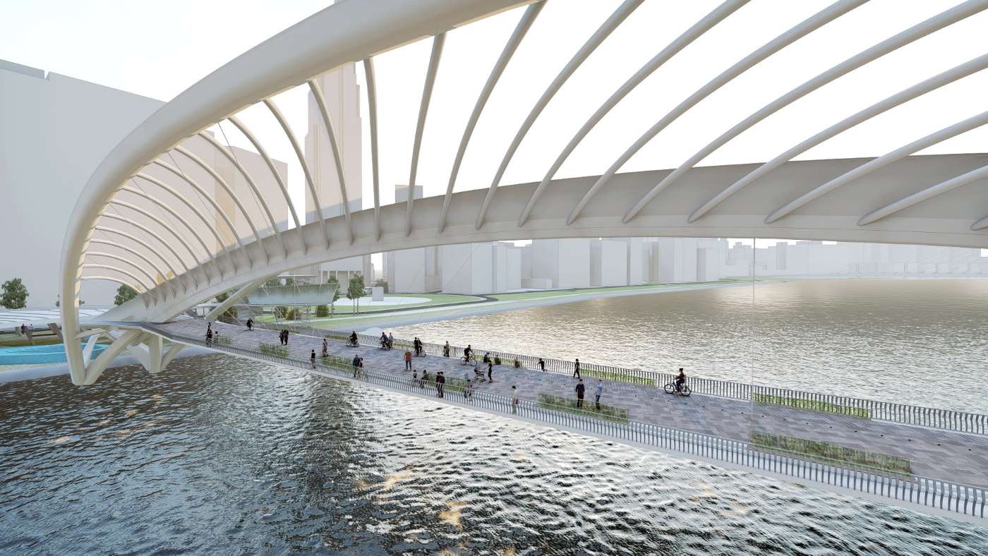 Cầu đi bộ qua sông Sài Gòn sẽ là điểm check-in của người dân và du khách trong tương lai.  Ảnh: Liên danh tư vấn