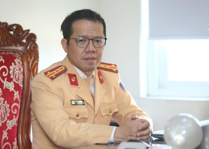 Đại tá Nguyễn Quang Nhật - Trưởng Phòng Hướng dẫn tuyên truyền Điều tra giải quyết tai nạn giao thông, Cục Cảnh sát giao thông. Ảnh: Bộ Công an