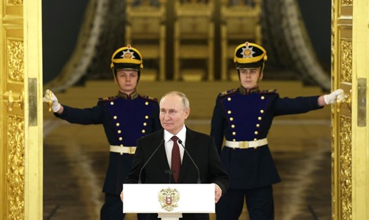 Tổng thống Nga Vladmir Putin trong lễ trình quốc thư của hơn 20 Đại sứ nước ngoài ngày 4.12. Ảnh: Điện Kremlin