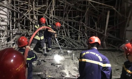 Tai nạn lao động tại các công trình xây dựng ở Đà Nẵng vẫn tiềm ẩn nhiều nguy cơ. Ảnh: Công an Đà Nẵng