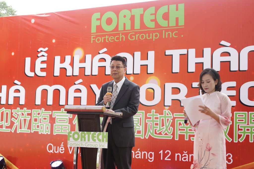 Chủ tịch Fortech, ông Lâm Nghi Thôn phát biểu tại chương trình