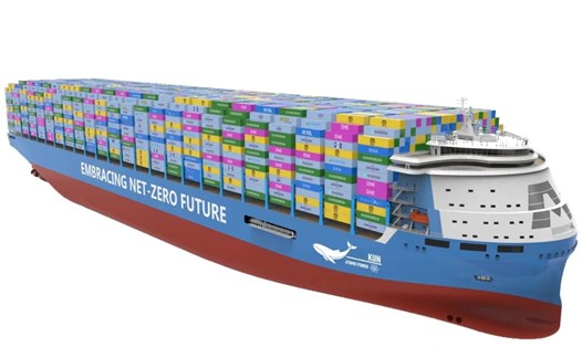 Thiết kế tàu container chạy bằng năng lượng hạt nhân lớn nhất thế giới của Trung Quốc. Ảnh: Maritime China