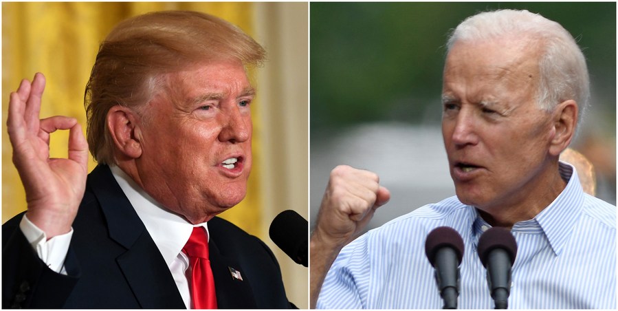 Ông Donald Trump và ông Joe Biden. Ảnh: Xinhua