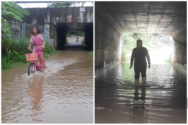 Người dân mong muốn tình trạng ngập lụt tại hầm chui cao tốc Nội Bài - Lào Cai sẽ sớm được xử lý, khắc phục. Ảnh do người dân cung cấp.