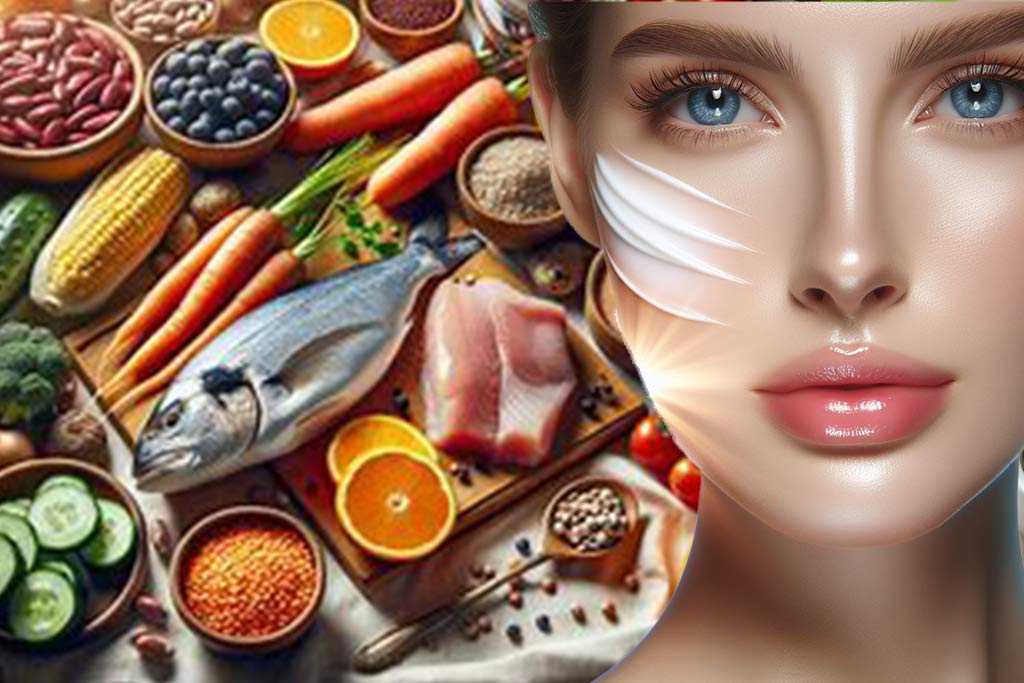 Những thực phẩm bổ dưỡng giúp tăng mức độ collagen một cách tự nhiên. Ảnh: AI - Thiện Nhân