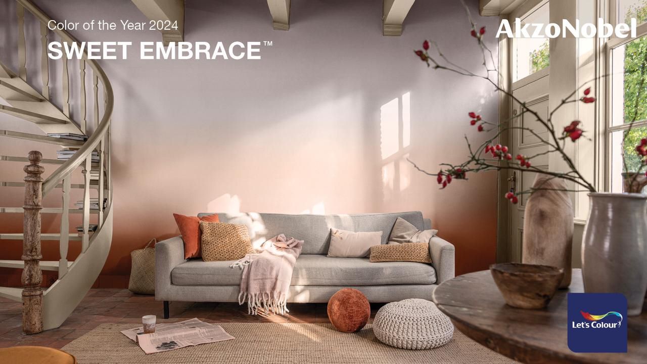 Màu của năm 2024 Sweet Embrace - Hồng Tro của Dulux đến từ AkzoNobel. Ảnh: Dulux