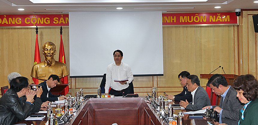 Ông Phan Thăng An - Phó Trưởng Ban Tổ chức Trung ương, Trưởng Ban Tổ chức Giải - chủ trì cuộc họp. Ảnh: Ban Tổ chức Trung ương