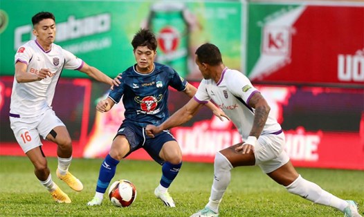 LPBank Hoàng Anh Gia Lai không thắng ở vòng 4 V.League 2023-2024 sau khi đổi tên. Ảnh: VPF