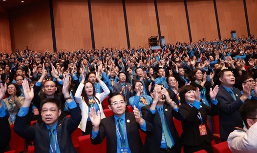 Các đại biểu dự Đại hội XIII Công đoàn Việt Nam. Ảnh: Hải Nguyễn