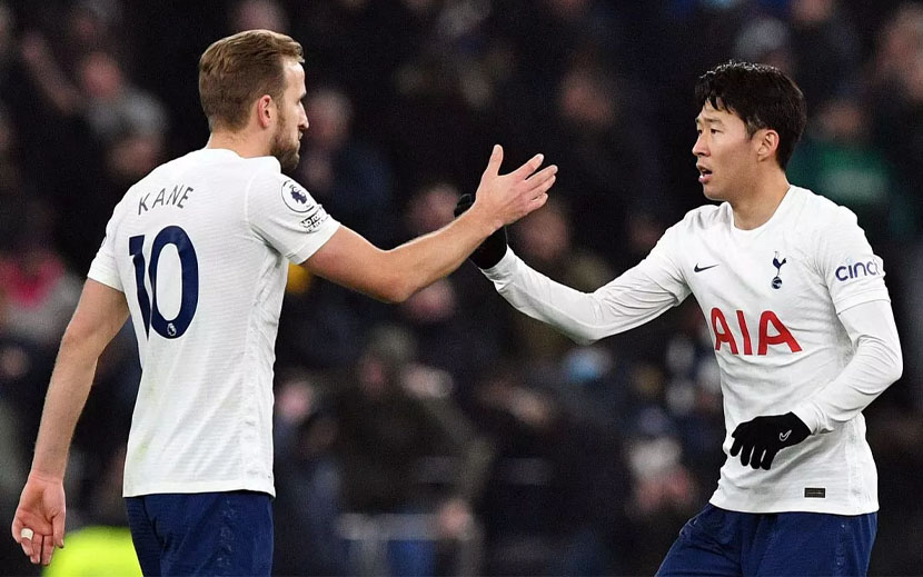 Harry Kane và Son Heung-min là cặp đôi nguy hiểm nhất trong lịch sử Premier League. Ảnh: AFP