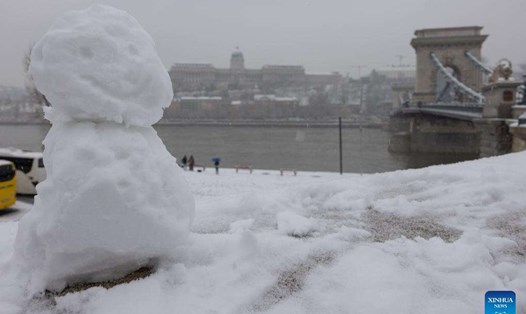 Không khí lạnh khiến tuyết rơi ở Budapest, Hungary, ngày 30.11.2023. Ảnh: Xinhua