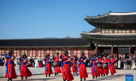 Cung điện Gyeongbokgung - một địa điểm thu hút khách du lịch - ở Seoul, Hàn Quốc. Ảnh: Xinhua