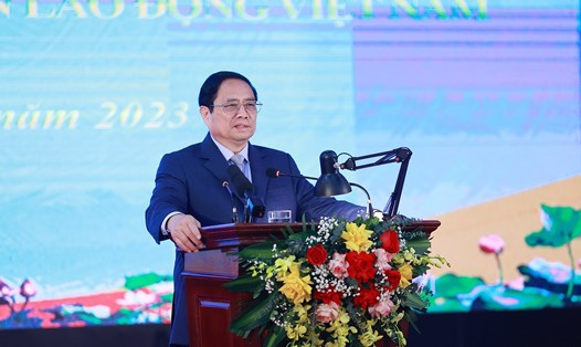 Thủ tướng Chính phủ Phạm Minh Chính phát biểu kết luận hội nghị. Ảnh: Dương Giang