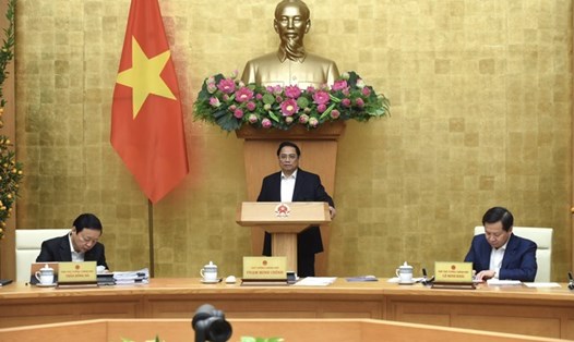Thủ tướng Phạm Minh Chính chủ trì phiên họp Chính phủ thường kỳ với các địa phương. Ảnh: VGP/Trần Hải