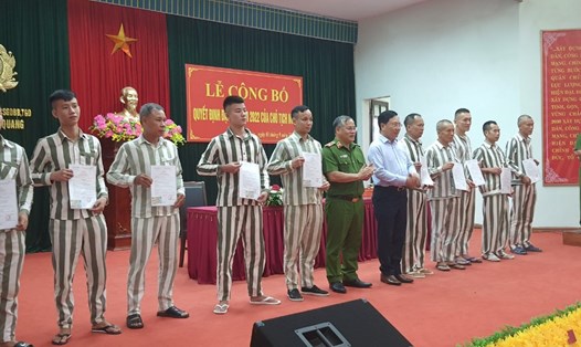 Buổi đặc xá tại Trại giam Vĩnh Quang (Vĩnh Phúc) - Bộ Công an. Ảnh: Việt Dũng