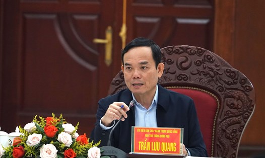 Phó Thủ tướng Chính phủ Trần Lưu Quang phát biểu tại cuộc họp. Ảnh: Thanh Tuấn