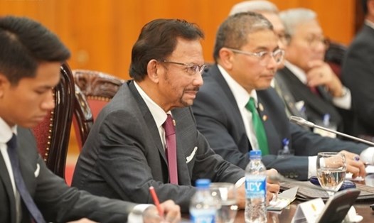 Quốc vương Brunei Hassanal Bolkiah thăm cấp Nhà nước tới Việt Nam 3.2019. Ảnh: TTXVN