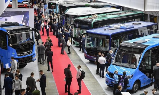 Triển lãm xe buýt và xe khách quốc tế ở Mátxcơva, Nga tháng 11.2022. Ảnh: Xinhua