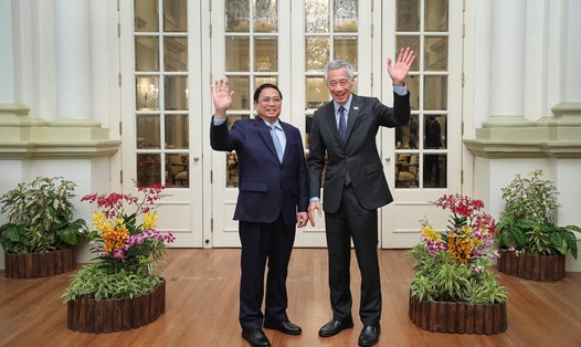 Thủ tướng Phạm Minh Chính và Thủ tướng Singapore Lý Hiển Long. Ảnh: Bộ Ngoại giao Singapore