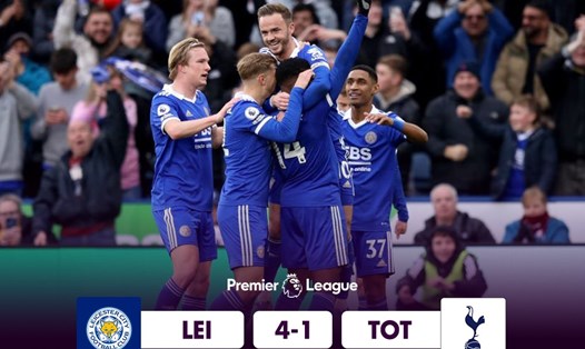 Leicester thắng ngược Tottenham trên sân nhà. Ảnh: Truyền hình K+