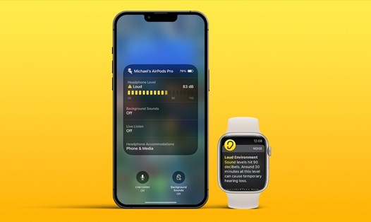 Apple đã trang bị tính năng đo độ ồn cho cả iPhone và Apple Watch. Ảnh: 9to5mac