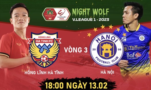 Hồng Lĩnh Hà Tĩnh chạm trán Hà Nội tại vòng 3 V.League 2023. Ảnh: FPT Play