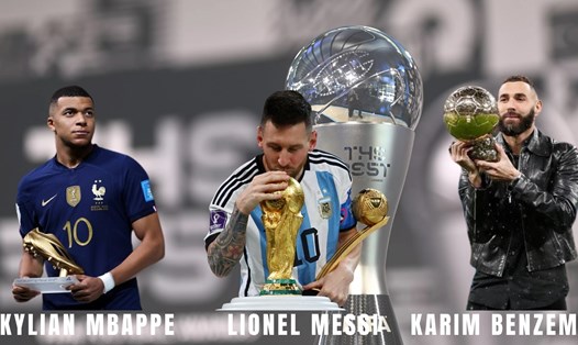 Kylian Mbappe, Lionel Messi và Karim Benzema lọt Top 3 ứng viên giành giải The Best. Đồ họa: Lê Vinh