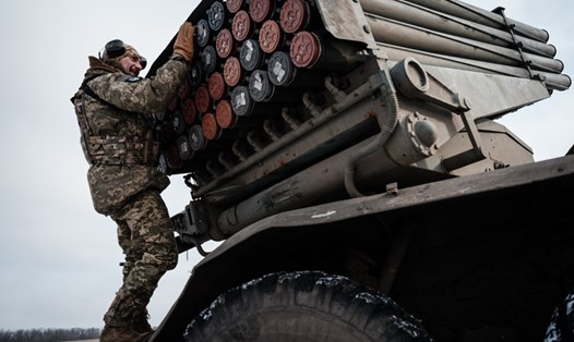 Quân nhân Ukraina xác nhận các vị trí gần Bakhmut, ngày 7.2.2023. Ảnh: AFP