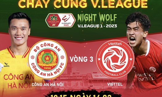 Câu lạc bộ Công an Hà Nội đối đầu Viettel tại vòng 3 V.League 2023. Ảnh: FPT Play