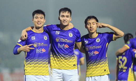 Hà Nội FC sẽ có cơ hội giữ ngôi đầu bảng nếu thắng Thanh Hóa trên sân nhà. Ảnh: Hà Nội FC