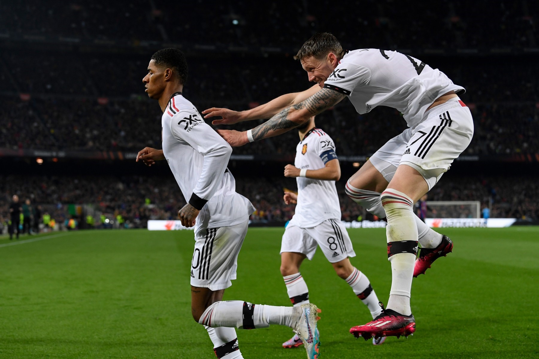 Marcus Rashford có màn thể hiện tuyệt vời trước Barcelona.  Ảnh: AFP